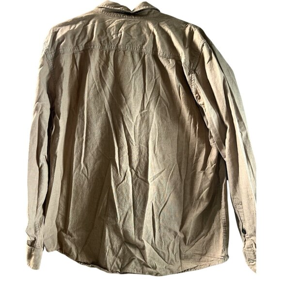 Carhartt Shirt Mens Large Tan Loose Fit Cotton Button Up Workwear Pair of 2 - Picture 10 of 12